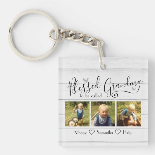 Gesegnet als Oma 3 Foto  Schlüsselanhänger (Vorderseite)
