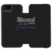 Gesegnet als Oma Incipio iPhone Geldbeutel-Hülle (Folio Geöffnet)