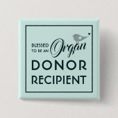 Gesegnet als Organspender Empfänger Pastel Blue Button (Vorderseite)
