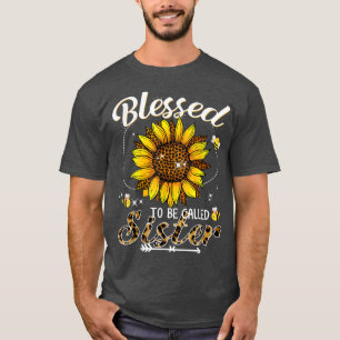 Gesegnet, als Schwester Funny Leopard Sunflove gen T-Shirt