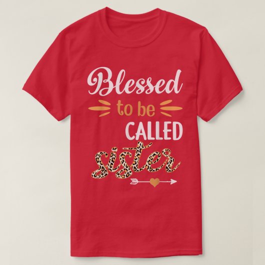 Gesegnet, als Schwester Niedlich Leopard Hearts Gi T-Shirt (Design vorne)
