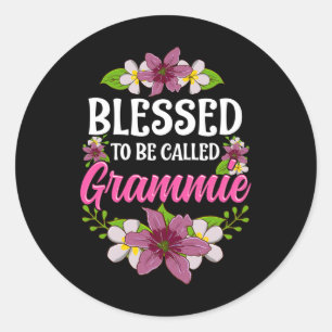 Gesegnet, als Tag der Mütter des Grammie-Shirts be Runder Aufkleber