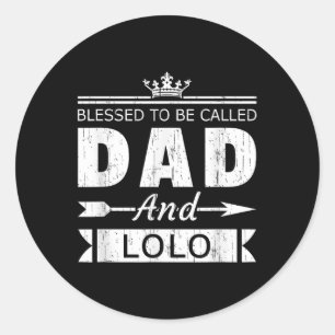 Gesegnet als Vater und Lolo Grandpa Runder Aufkleber