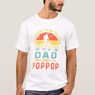 Gesegnet, als Vater und Poppop Vintager Vater gena T-Shirt