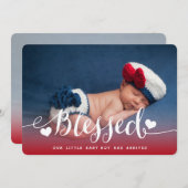 gesegnet | Baby Boy Birth Ankündigung (Vorne/Hinten)