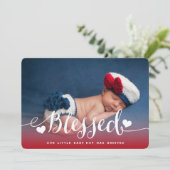 gesegnet | Baby Boy Birth Ankündigung (Stehend Vorderseite)