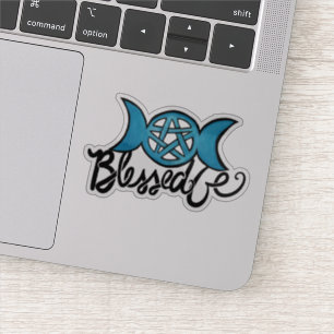 Gesegnet Be Pagan Triple Moon Pentagramm Aufkleber
