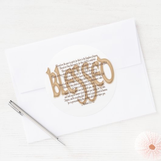 Gesegnet - Beatitudes Runder Aufkleber (Umschlag)