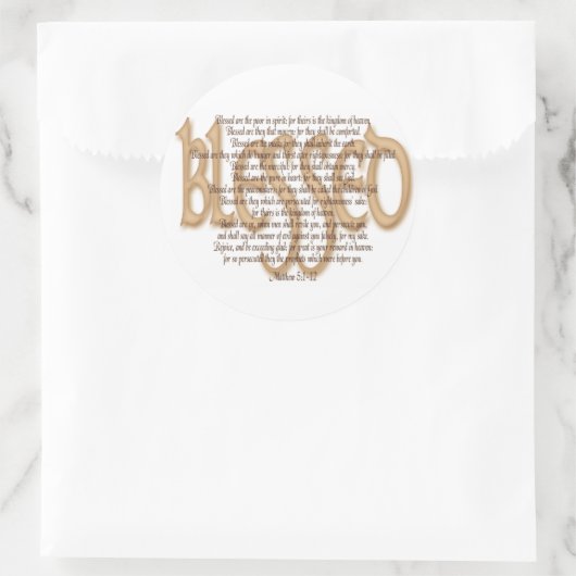 Gesegnet - Beatitudes Runder Aufkleber (Tasche)