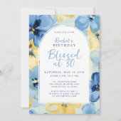 Gesegnet bei 30 Faith Birthday Milestone Floral Einladung (Vorderseite)