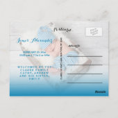 gesegnet | Blaue Valentine-Geburtserklärung Postkarte (Rückseite)