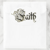 Gesegnet dankbar goldfarbener Christlicher Glauben Ovaler Aufkleber (Tasche)