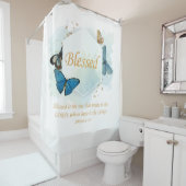 Gesegnet - Die Christliche Schmetterlingsverse der Duschvorhang (Beispiel)