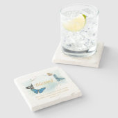 Gesegnet - Die Christliche Schmetterlingsverse der Steinuntersetzer (Seitenansicht)