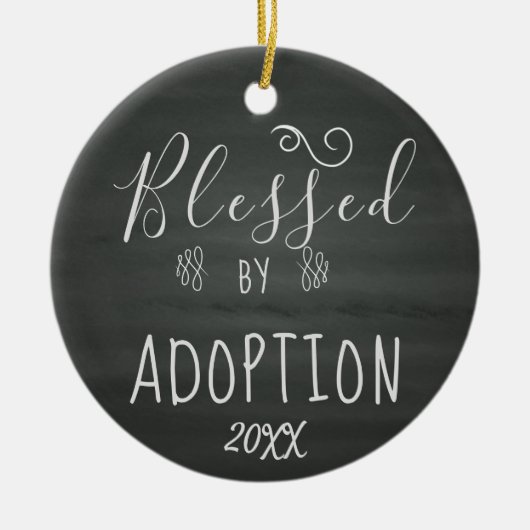 Gesegnet durch Adoption - Pflegesorgfalt, Keramik Ornament (Vorne)