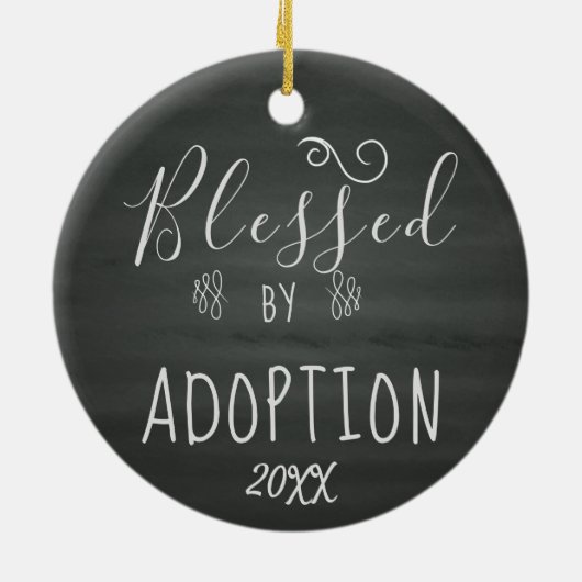 Gesegnet durch Adoption - Pflegesorgfalt, Keramik Ornament (Hinten)