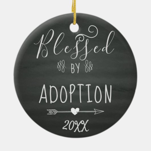 Gesegnet durch Adoptions-erstes Weihnachten, Keramikornament (Hinten)