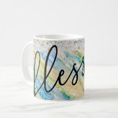 "Gesegnet" einfache abstrakte Tasse (Vorderseite Links)