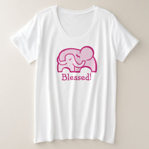 Gesegnet! Elefantenumarmung Rosa T - Shirt