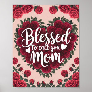 Gesegnet, euch Mama Blumenherz-Plakat zu nennen Poster