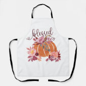 Gesegnet - Fall Pumpkin mit rosa Blume Schürze (Vorderseite)