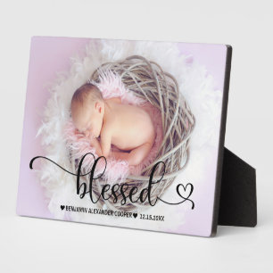 Gesegnet   Familienfoto   Babyfoto Fotoplatte