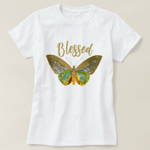 gesegnet   Farbige Schmetterlingsplatte T-Shirt