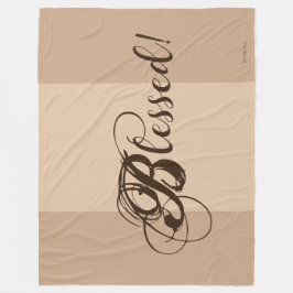 Gesegnet! Fleece Blanket (Tan/Brown)