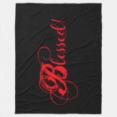 Gesegnet! Fleece-Decke (Schwarz/Rot) Fleecedecke (Vorderseite)
