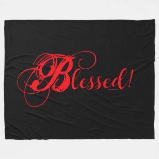 Gesegnet! Fleece-Decke (Schwarz/Rot) Fleecedecke