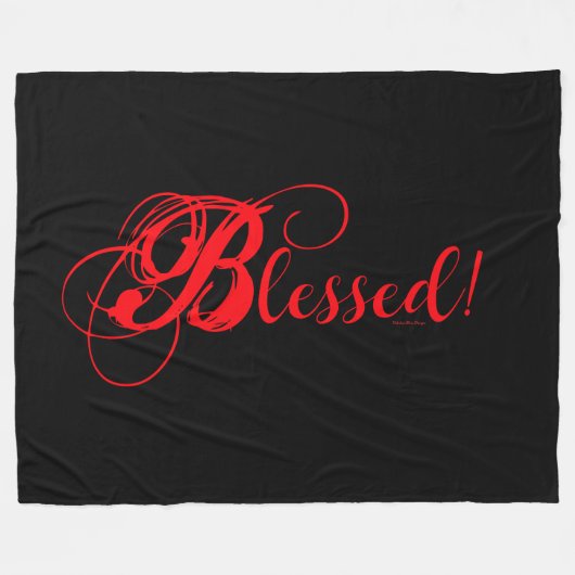 Gesegnet! Fleece-Decke (Schwarz/Rot) Fleecedecke (Vorderseite (Horizontal))