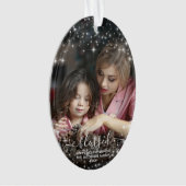 Gesegnet. Foto mit festlichen Glitzern Weihnachten Ornament (Vorderseite)
