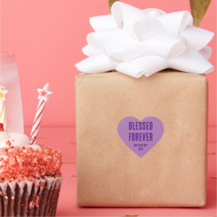 Gesegnet für immer Schatten des Muttertags der Lav Herz-Aufkleber