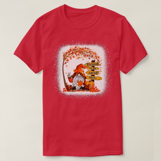 Gesegnet, genannt Gnome Herbst Herbst Danke T-Shirt (Design vorne)