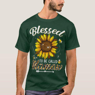 Gesegnet, genannt Mamaw Funny Leopard Sonnenblume T-Shirt