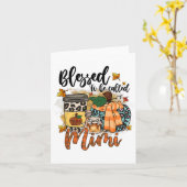 Gesegnet, genannt Mimi Fall Pumpkin Thanksgivin Karte (Gelbe Blume)