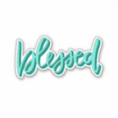 Gesegnet - handgeschriebenes geschriebenes Wort Aufkleber (Vorderseite)