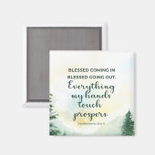 Gesegnet hineingehen, Bibelverse verlassen Wasserf Magnet (Vorderseite/Rückseite)