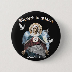 Gesegnet in Flammen - Gotisches Design Button