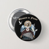 Gesegnet in Flammen - Gotisches Design Button (Vorne & Hinten)