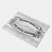 Gesegnet in gesegnet gehen Christlich Fußmatte (Schrägansicht)