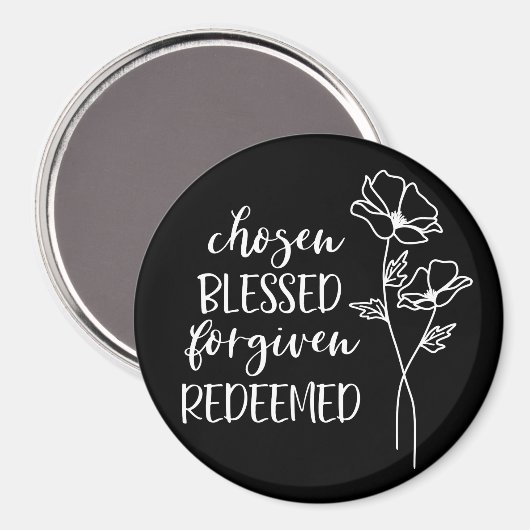 Gesegnet in Weiß eingelöst Magnet (Vorderseite/Rückseite)