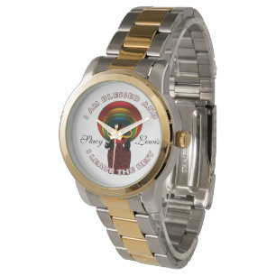 Gesegnet inspirierend Dankbar Custom  Armbanduhr