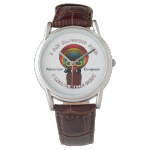Gesegnet Inspiriert Dankbar persönlich personalis Armbanduhr