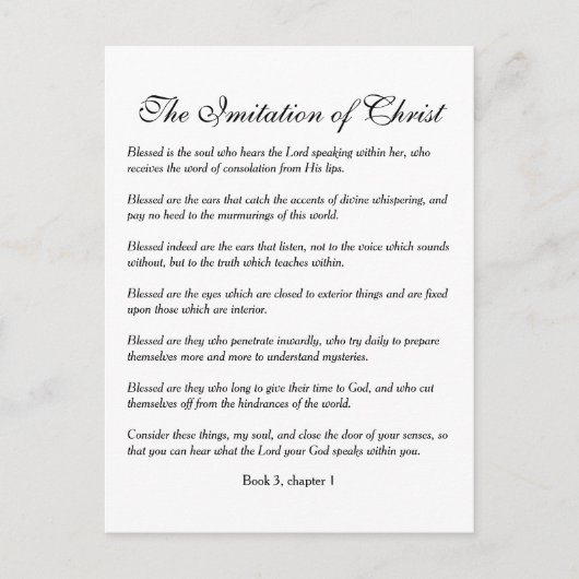 Gesegnet ist das Soul, das den Herrn hört Postkarte (Vorderseite)