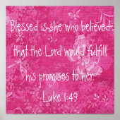 Gesegnet ist sie, die Bibelverse glaubte Poster (Vorne)