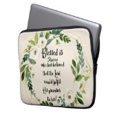 Gesegnet ist sie, die den Namen Christlich glaubte Laptopschutzhülle (Vorderseite Links)
