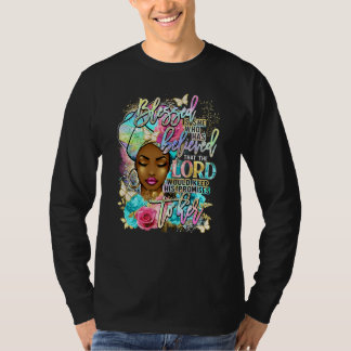Gesegnet ist sie, die geglaubt hat Afro-Mädchen Re T-Shirt