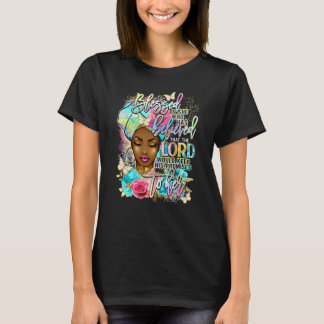 Gesegnet ist sie, die geglaubt hat Afro-Mädchen Re T-Shirt
