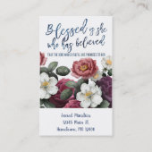 Gesegnet ist sie, die Kirchenpastor geglaubt hat Visitenkarte (Rückseite)